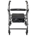 Mckesson 4-Wheel Rollator, McKesson, Silver, Folding Alum Frame, 300 lb. Cap 146-R726SL